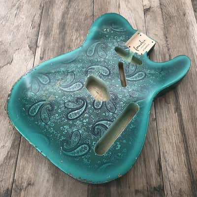 Made to Order - FRANCHIN Mars guitar body Paisley Relic Aged Nitro Lacquer (Black/Blue/Green/Gold/Silver/Pink) Basswood Poplar Telecaster-Tele-T-Style Made in Italy image 4