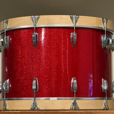 1970's Ludwig 22" Red Sparkle 14x22 Bass Drum 3-Ply Maple image 6