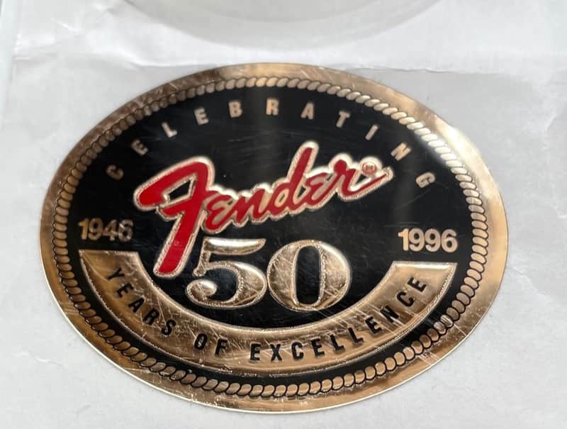 Fender 50th Anniversary Commemorative Pickguard Sticker, 1996