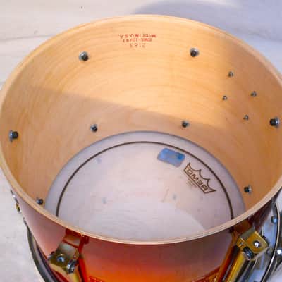 Vintage 1993 GMS Grand Master Series Drumset Cherry Sunburst Lacquer 22",14",12",10" image 13