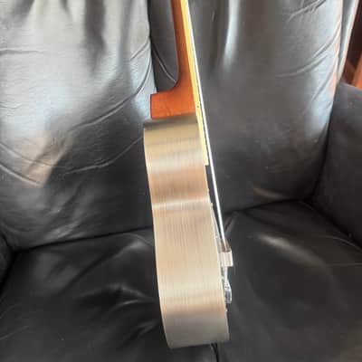 Gold Tone Concert ResoUkulele 2020’s - Polished satin silver colored brushed brass image 8