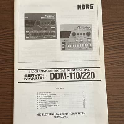 Korg DDM-110/220 Programmable Digital Drum Machine - Servicr Manual 1984