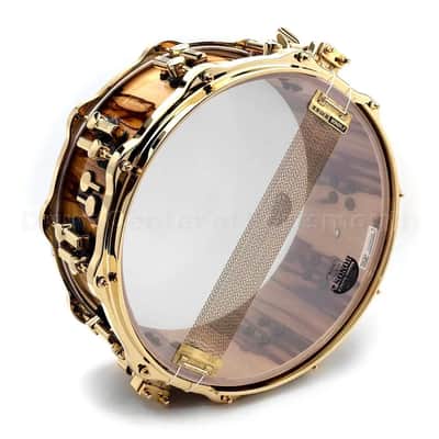 Sonor SQ2 Heavy Beech Snare Drum 14x6 African Marble Gloss w/Gold Hardware image 4