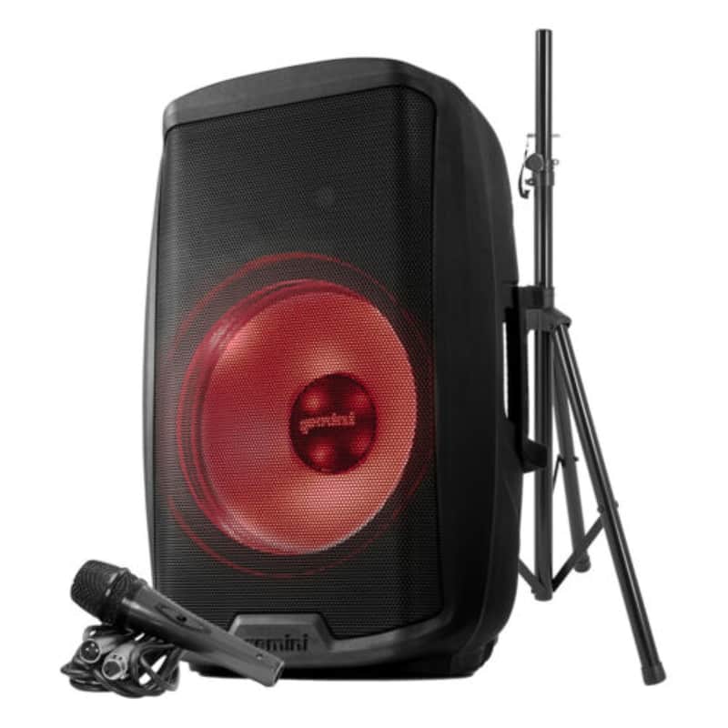 Gemini Sound AS-2115BT-LT-PK 2000W Bluetooth Active DJ PA Speaker System with Stand and Microphone image 1
