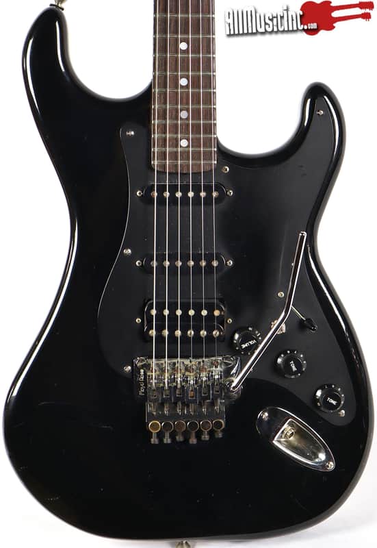 Vintage 1980s Kramer Focus 3000 Black Electric Guitar w/ Harmony Case image 1