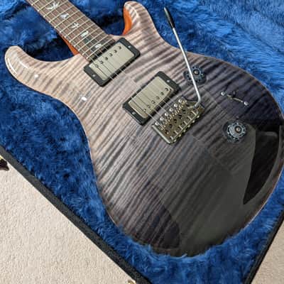 PRS Wood Library Custom 24 10-Top Flame Gray Black Fade w/Ziricote Fingerboard & Smoked Black Hardware image 1