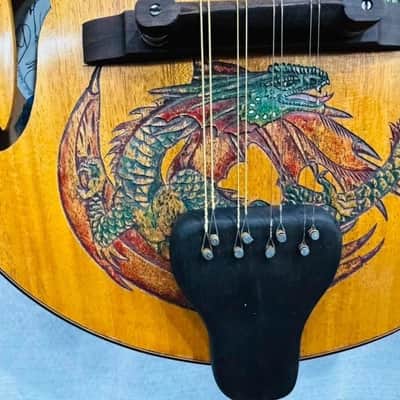 Blueberry Handmade Mandolin Dragon Motif image 3