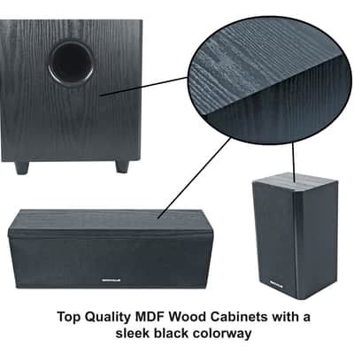 Rockville HTS820 1500w 5.1 Channel Home Theater System Bluetooth/USB+Subwoofer image 22