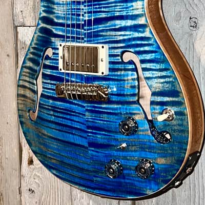 PRS Hollowbody II Piezo  Electric Guitar, Faded Blue Jean, Insane Flame, Help Support Small Business & Buy It Here ! image 5