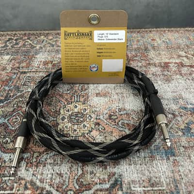Rattlesnake Cable Company 10' Standard Instrument Cable S/S - Sidewinder Black Weave image 2