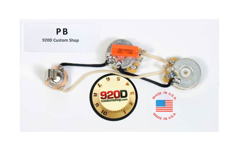 920D Custom Shop PB P-Bass Wiring Harness w/ Knurled Knobs image 1