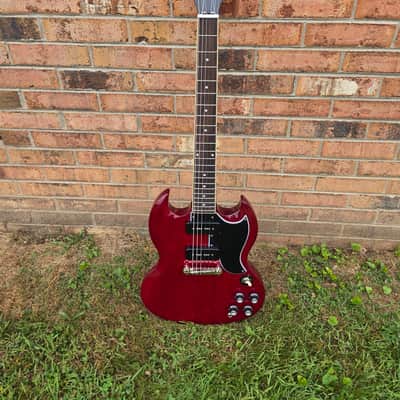 New Epiphone SG Special P-90 Electric Guitar Cherry Red Deluxe Hardshell Included image 1
