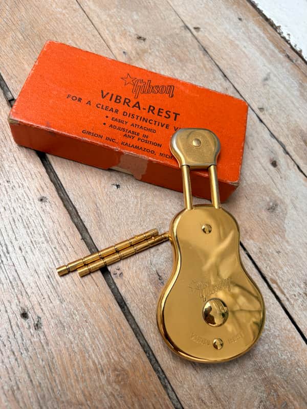 1950’s/ 1960’s Gibson Vibrarest GOLD Rare Vintage Collector Vibra Rest Part Case Candy ES image 1