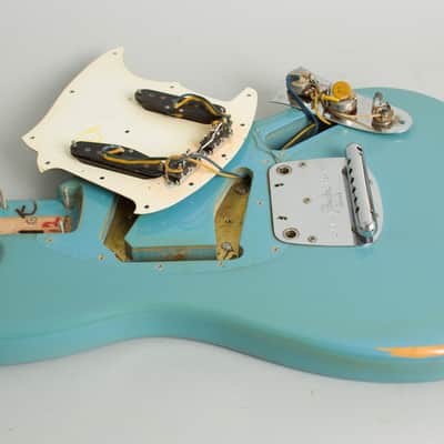 Fender Mustang Solid Body Electric Guitar (1966), ser. #179277, original grey hard shell case. image 14