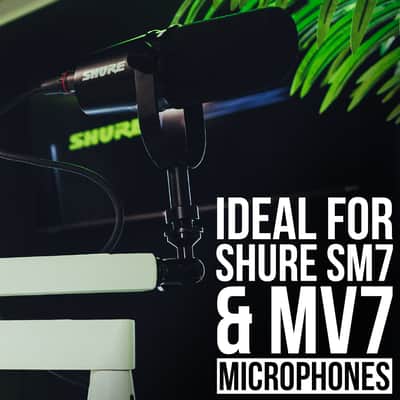 Shure by Gator Premium Low-Profile Desktop Mic Boom Stand - Fully Adjustable for Podcast, Streaming, and Home Office Setups, White (SH-BROADCAST2-W) image 7