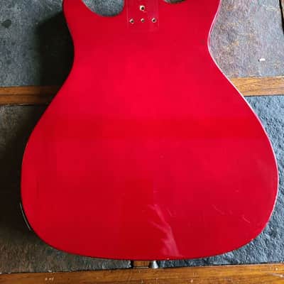 Hondo H-80-CH short-scale bass body vintage 1970s - Red image 3