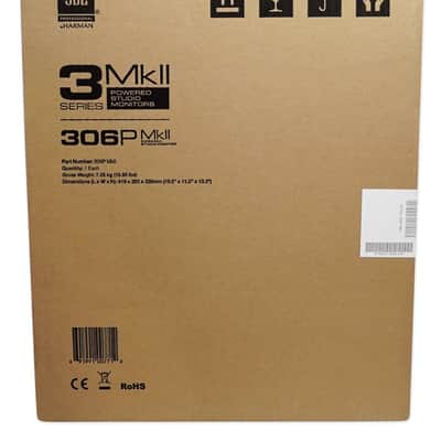 JBL 306PMKII 6" Powered Studio Reference Monitor Monitoring Speaker+P220 mic image 8