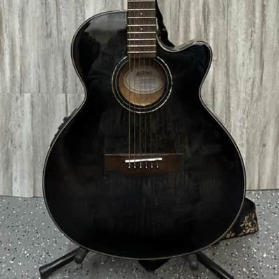 Mitchell MX430QAB Exotic Series Acoustic-Electric Guitar Regular Midnight Black Edge Burst image 1