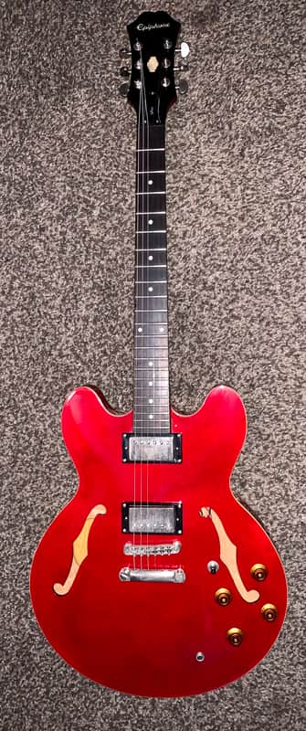 Epiphone The Dot ch  Cherry red electric guitar semi hollow body image 1