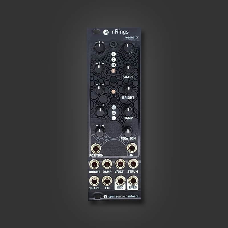 nanoRings (nRings) - Mutable Instruments Rings in 8HP feat. texture print black Magpie Modular panel image 1