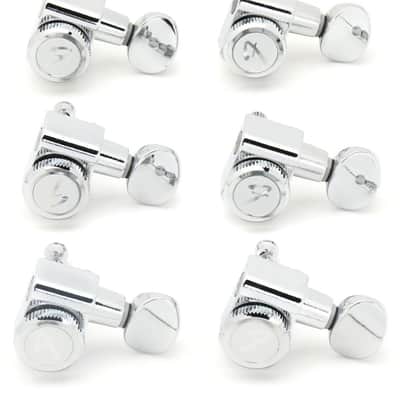 Fender Stratocaster/Telecaster Vintage Buttons Locking Tuning Machine Set - Chrome image 1