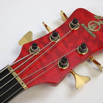 Vintage 1991 Alembic Omega Series Spoiler 5-String Bass, Red, Fat Boy Pickups, Please Message for Shipping Quote image 18