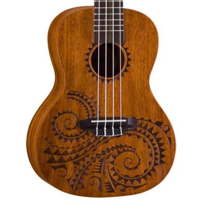 Luna UKETCMAH Concert Tattoo Mahogany Ukulele w/ Gig Bag image 1