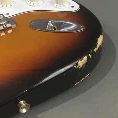Vintage Fender Stratocaster 1993 Sunburst Solid Body Custom Strat Relic ST57/62 Mod Guitar HSC 7 Lb image 15