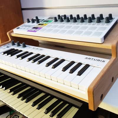 Arturia Keystep Oak Veneer Stand with Additional Shelf image 2