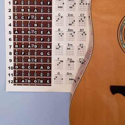 New Song Music Laminated Guitar Fretboard & Chord Chart Instructional Poster 11x17 Beginner Easy image 7