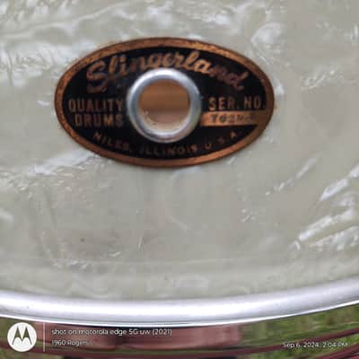 Slingerland Radio King Late 50s - mid 60s - White Marine Pearl image 18