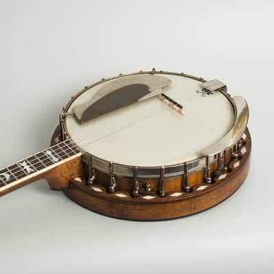 Plectrum Banjo, made by Lyon & Healy, c. 1925, black hard shell case. image 7