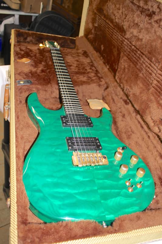 Carvin DC Series 6 String Electric Guitar Green With Original Hard Case image 1