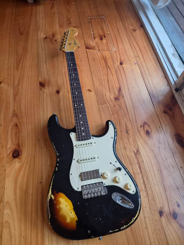 MJT VTS Stratocaster build Musikraft 2020 - Black over sunburst image 1