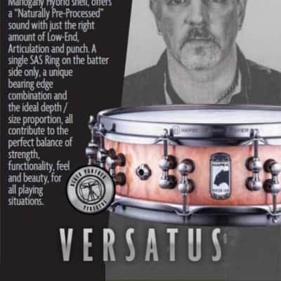 Mapex 6.5x14" Maple / Mahogany Black Panther Design Lab Versatus Peach Burst - BPDLMH4460LPW image 2