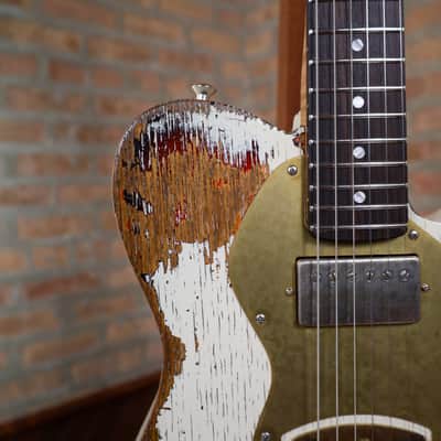 Paoletti Nancy Loft SH “Relic White Over Sunburst” Handcrafted Italian Reclaimed Chestnut Roasted Maple image 5