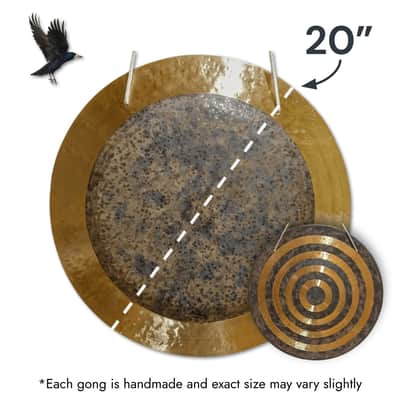 20" (A2+15) Solar Eclipse Gong by Raven Sounds, Handmade Bronze Wind Gong, Free Mallet image 9