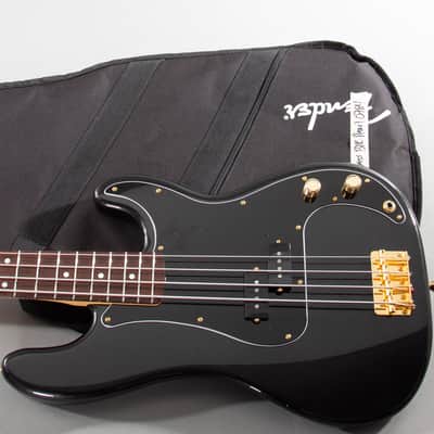 2025 Fender MIJ Japan Traditional 60s Precision P Bass Black Pearl Matching Headstock Gig Bag image 1