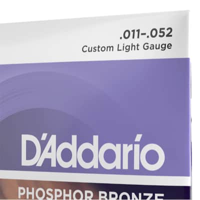 D'Addario Phosphor Bronze Acoustic Guitar Strings 11-52 Custom Light image 3