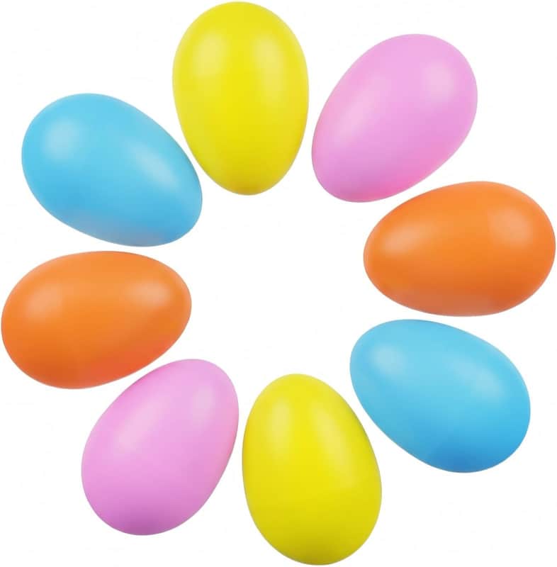 8PCS Plastic Egg Shakers, Musical Instruments for Kids Plastic Egg Toy Maracas for Toddlers Hand Percussion Musical Eggs Easter Basket Stuffers image 1