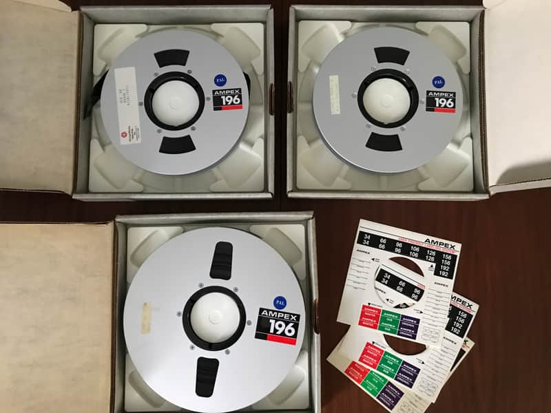 AMPEX 196 Grand Master 3 Tapes: 1-inch x 6.40 and 10.50 reels image 1