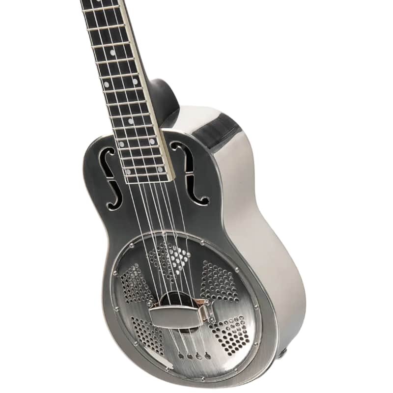 Kala Brand Brushed Nickel Tenor Resonator Ukulele & Padded Bag image 1