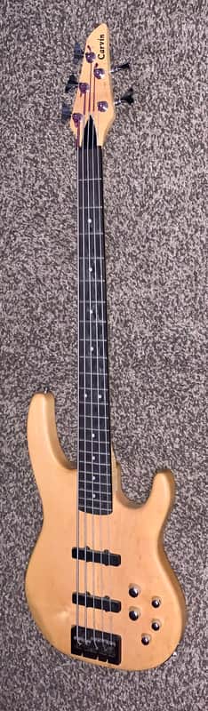 Carvin  B5 5 string bass electric guitar  made in the USA  natural gigbag image 1