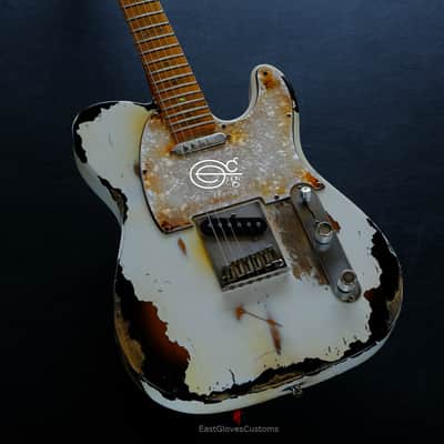 Fender Telecaster American Deluxe 60th Anniversary Series White over Sunburst Aged Heavy Relic Rare image 4