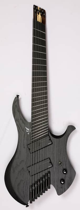 Agile 8 String Multi-Scale Fan Fret Chiral Nirvana 82528 RL MOD SS Flat Black Headless Electric Guitar image 1