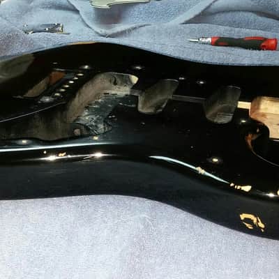 Fender Stratocaster Body Highway One Road Worn Black 2009 image 7
