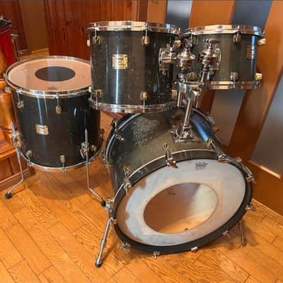 Yamaha Maple Custom 12,13,16,22 Drum Set - Black Maple image 1