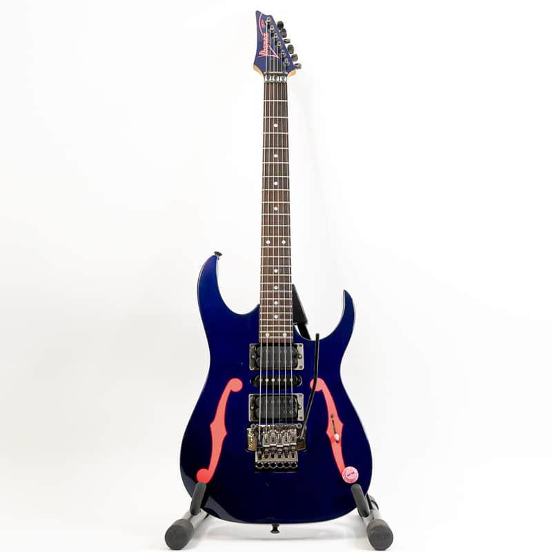 1996 Ibanez Paul Gilbert PGM30 Jewel Blue w/ Neon Pink Faux-Holes