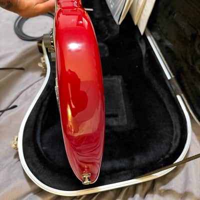 2005 Fender American Deluxe, Mahogany Stratocaster HSS with Rosewood Fretboard  - Crimson Red Transparent image 10