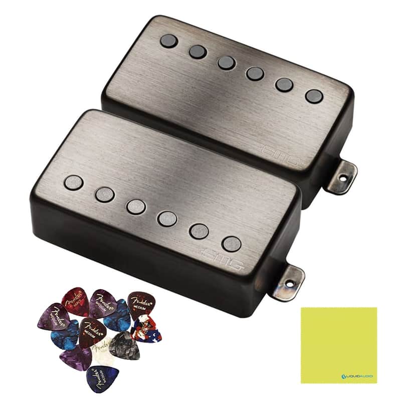 EMG JH James Hetfield Signature Guitar Pickup Set Black Brushed Chrome Bundle... image 1